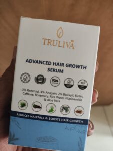 TRULIVA Hair Serum for Men & Women with Redensyl, Anagain & Baicapil | Boosts New Hair Growth, Reduces Hair Fall up  | Strengthens Follicles | Dermatologically Tested | Non-Sticky – 30ml photo review